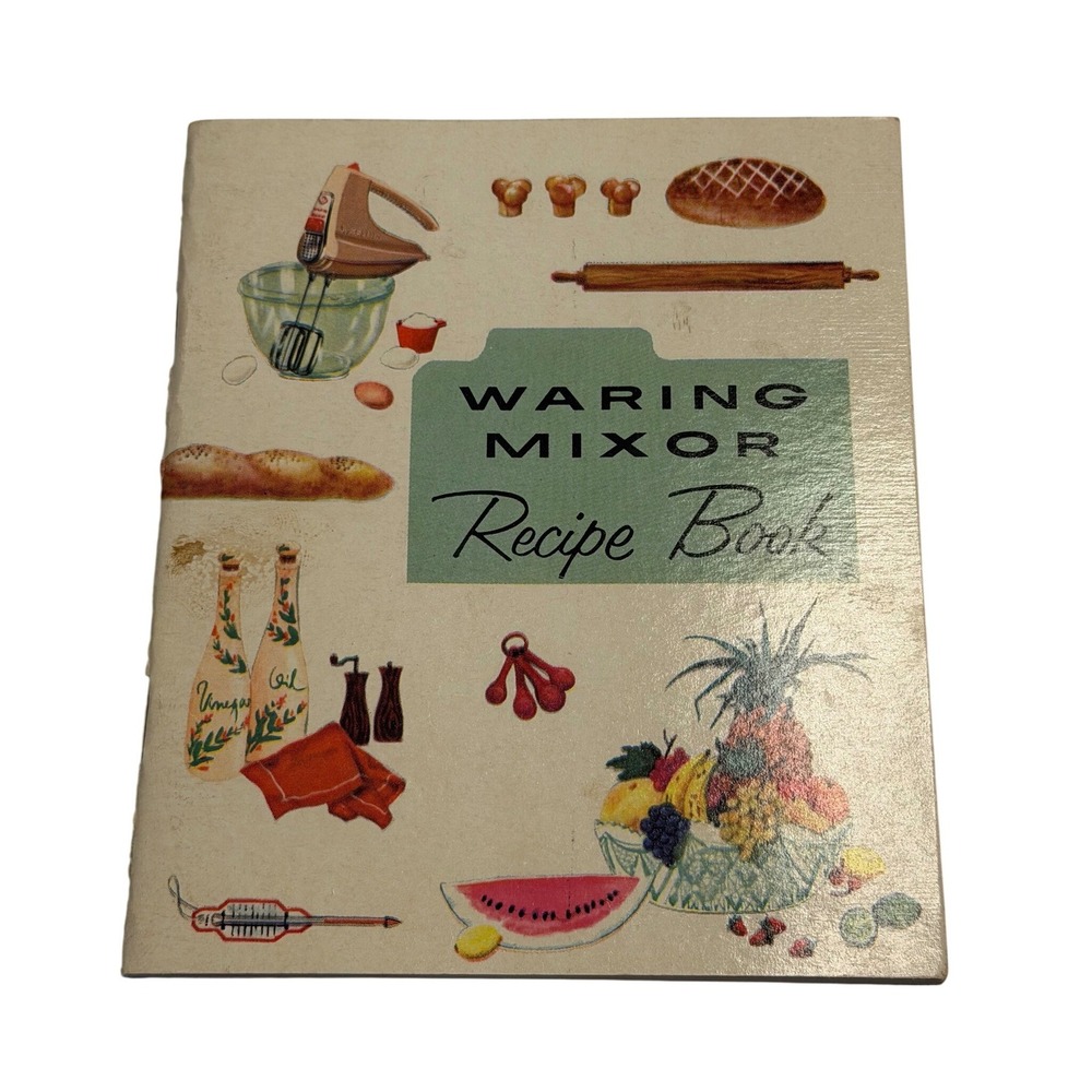 VTG Waring Recipe Book Mixor Hand Manual Cream Mid Century Kitchen Ephemera